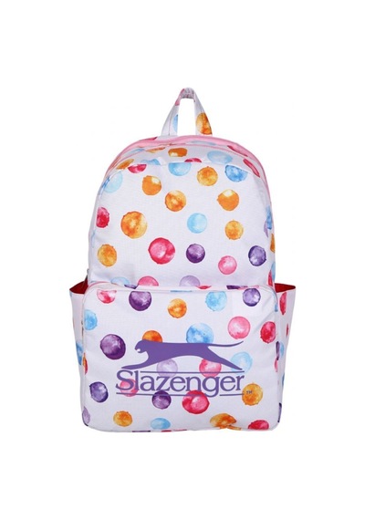 Slazenger Beyaz Puantiyeli Kolej Sırt Çantası 21118 Okul Çantası