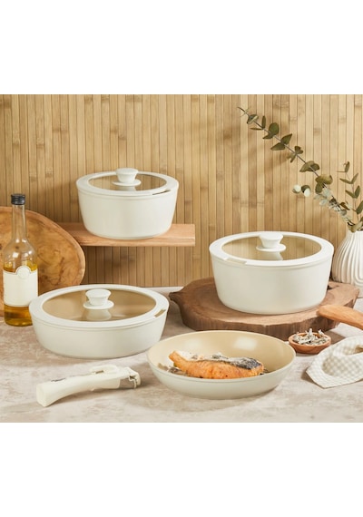 Falez Aurıs 8 Parça Akıllı Set Krem