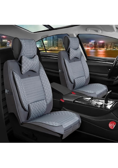 Ford Fusion Uyumlu Lüks Deri Oto Koltuk Kılıfı Ön Arka Takım Elit Model Füme Fs