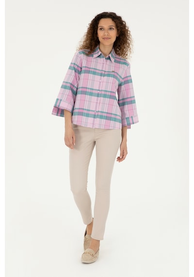 U.s. Polo Assn. Kadın Pembe Gömlek Desenli 50289145-vr041 Pembe