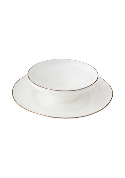 Jumbo 60 Parça Star Yemek Takımı Gold Altın - Beyaz