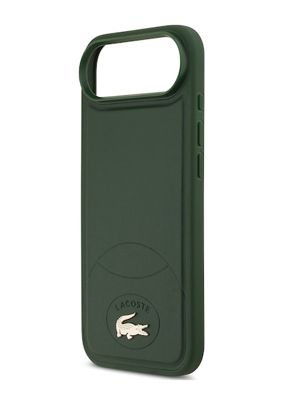 Apple Uyumlu iPhone 17 Air Kılıf Lacoste Lisanslı M-safe Şarj Özellikli Pu Deri Metal Logolu Kapak Yeşil Yeşil