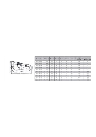 Ennalbur Karabina Vidalı 10 Mm 2 Adet -