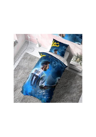 Messi Yastıklı Nevresim Takımı Çarşafsız Çok Renkli