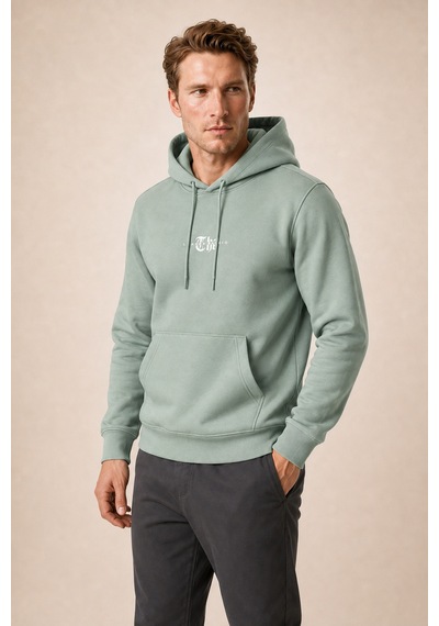 Redline Thenk Yeni Sezon Erkek Regular Fit Kapüşonlu Sweatshirt Mint