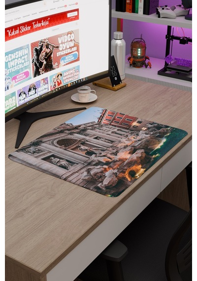 Roma İtalya V2 48x40 Xl Gaming Kauçuk Kaymaz Taban Mouse Pad Fare Altlığı