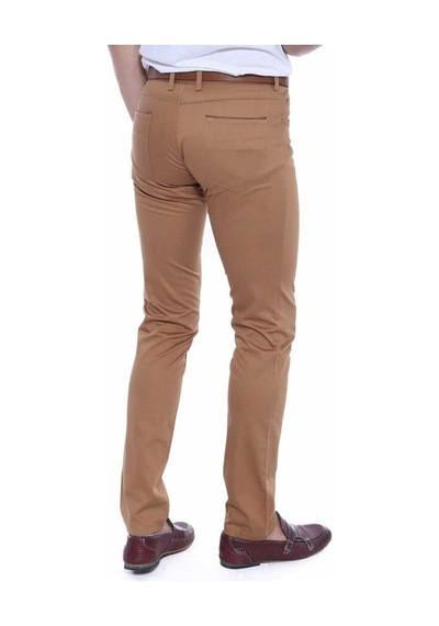 Slim Fit Pamuk Kahverengi Erkek Pantolon - Wessi Siyah
