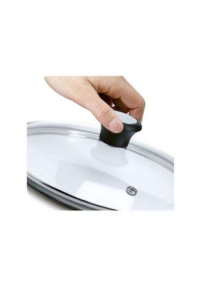 Cam Kapak - 28 Cm Açık Gri