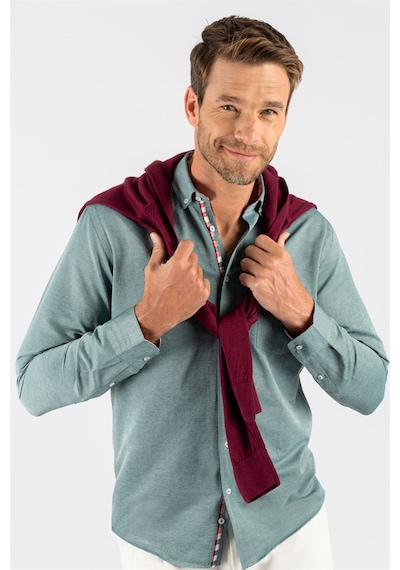 Tudors Klasik Fit Rahat Kesim Poplin Oxford Erkek Gömlek-23445 Yeşil Tudors Klasik Fit Rahat Kesim Poplin Oxford Erkek Gömlek-23445 Yeşil