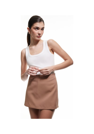 Koton Regular Fit Tek Cep Detaylı Mini Şort Etek Deve Tüyü 5sak70170pw Taba