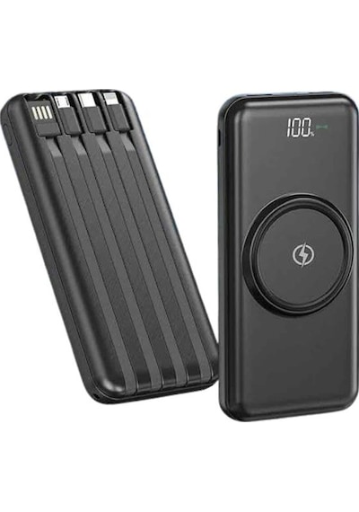 Kablosuz Çoklu Şarj Girişli 10.000 Mah Kablolu Powerbank Taşınabilir Çokrenkli 10304050