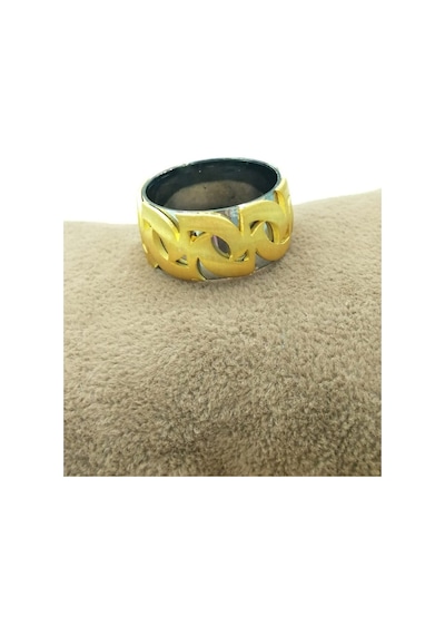 Omar Silver Yeni Tasarım Gold Altın Kaplama Işlemeli Unisex 925 A