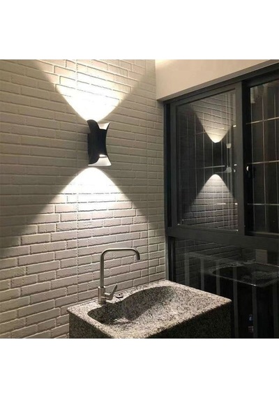 10 Watt Gün Işığı Ledli Modern Tasarım İç Ve Dış Mekan Otel, Kafe, Ev, Villa Dış Cephe Apliği Siyah