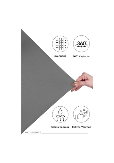 Lastikli & Hipoalerjenik Çarşaf%100 Pamuk Penye Kumaş 120x200 Antrasit, Luxcarsaf Abanoz