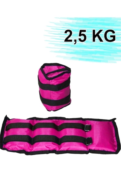 2,5 Kg X 2 Adet El Ayak Ağırlığı Seti Kum Torbası 2.5 Kg Kas Bilek  Ağırlık 1 Çift Pembe