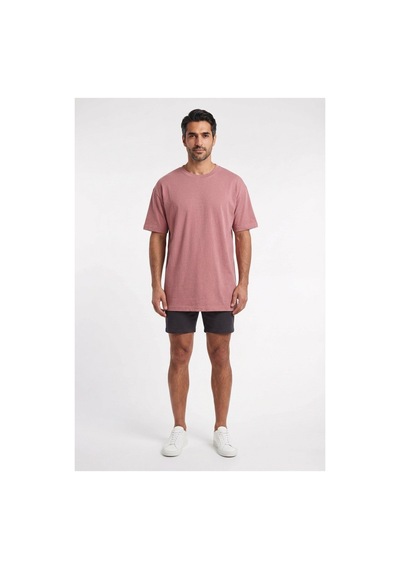 Lixa Basic Pembe Oversize Erkek T-shirt 141051 Siyah
