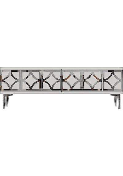 Tsa1237bs Lem Tv Sehpası Beyaz-silver 120cm Tsa1237bs Lem Tv Sehpası Beyaz-silver 120cm