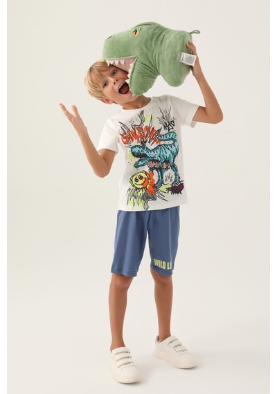 Rolypoly Wild Life Krem Erkek Çocuk Bermuda Takım 5274-43131 Krem
