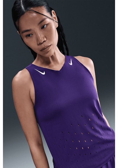Nike Dri Fit Aeroswift Running Adv Singlet Tank Top Purple Lazer Kesim Koşu Atleti Mor