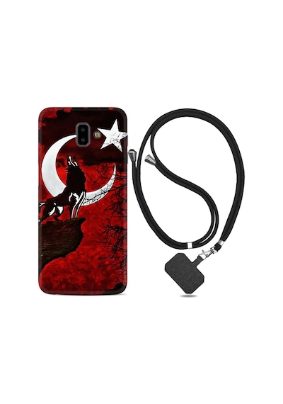 Samsung Uyumlu Galaxy J4 Plus Kılıf Ipli Askılı Wolf And Moon 2 1381