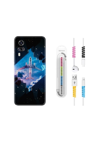 Vivo Y51 Kılıf Kablo Koruyuculu Plane Sky 1623
