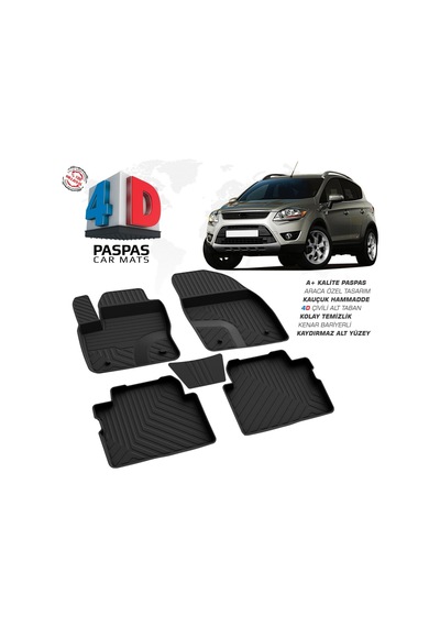 Ford Kuga 1 4d Araca Özel Havuzlu Kauçuk Paspas 2008-2013