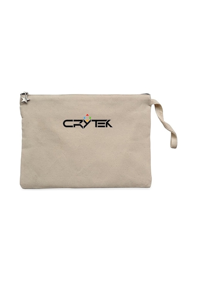 Crysis Triangle Text Krem Clutch Astarlı Cüzdan / El Çantası Krem
