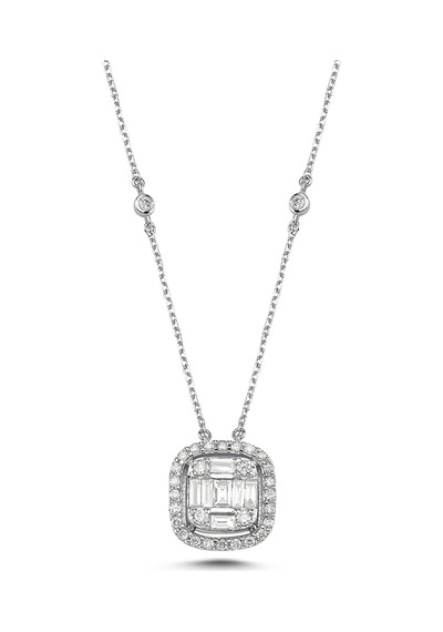 0,74 Karat Pırlantalı Baget Kolye