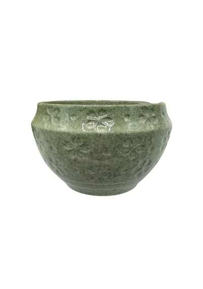 Herbarius 8 Parça Çiçek Desenli Benekli Adaçayı Yeşili Renk Matcha Çayı Hazırlama Seti - Geleneksel Japon Matcha Seti