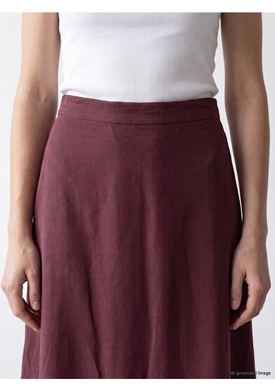 Lcw Modest Bordo Beli Lastikli Modal Karışımlı Kloş Etek
