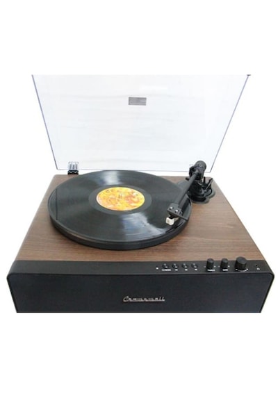 Nostaljik Ahşap Kaplama Pikap 33x45 Plaklar Bass Bluetooth Crownwell Vegas Plus Renk Siyah
