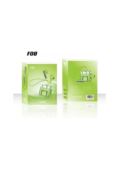 F08 Dijital Şarj Göstergeli Tws Bluetooth Kulaklık - Yeşil