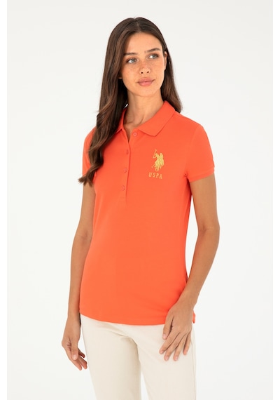 U.S. Polo Assn. Kadın Nar Çiçeği Basic Polo Yaka Tişört 50280071-VR039