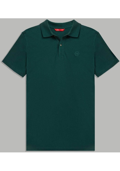 D's Damat Ds Damat Regular Fit Haki Pike Dokulu %100 Pamuk Kıvrılmaz Polo Yaka Nakışlı T-Shirt 4HC14ORT51000 Haki