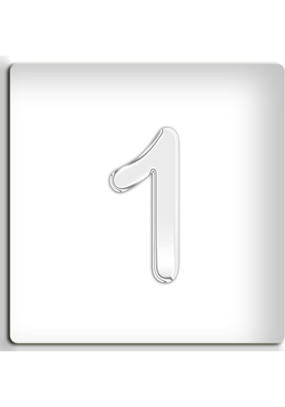 4.2 Cm Metal Krom Kapı Numarası - Kendinden Yapışkanlı No 1