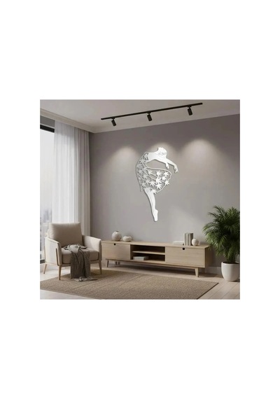 Zarafetin Dansı: Yaprak Detaylı Balerin Metal Duvar Tablosu - Metal Duvar Sanatı - Siyah - 20 X 30 Cm