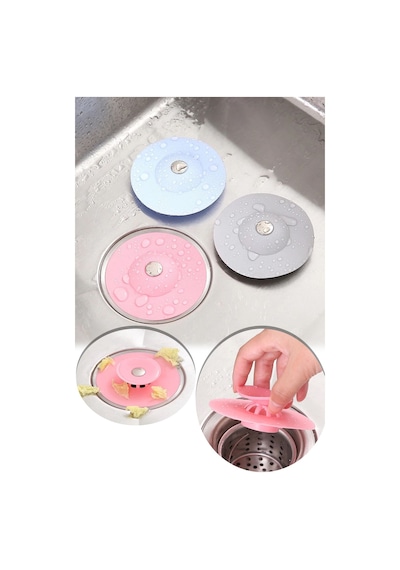 2 Kademeli Dokunmatik Lavabo Tıkacı Silikon Lavabo Gider Tıpası Çok Renkli