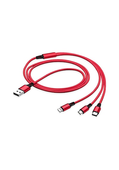 Siyah Hızlı Usb Şarj Kablosu Samsung Evrensel 3 In 1 Çok Fonksiyonlu Cep Telefonu Kablosu Şarj Kablosu Tip C