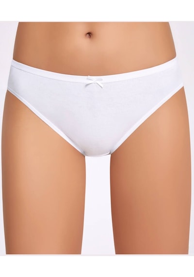 Fiyonklu Beyaz Kadın Bikini Külot 5 Adet 001