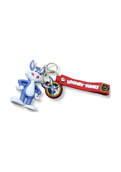Bugs Bunny Premium 3d Figürlü Looney Tunes Yazılı Bilek Kayışlı Anahtarlık - 1 Adet