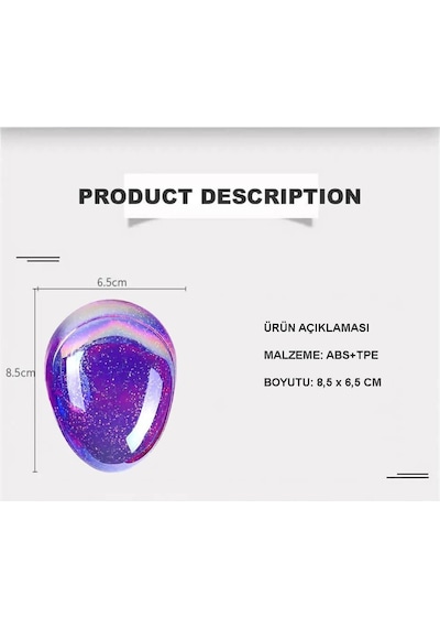 Koodmax Saç Şekillendirici Dolaşık Açıcı Çocuk Tarağı Oval Tarak Simli Mor