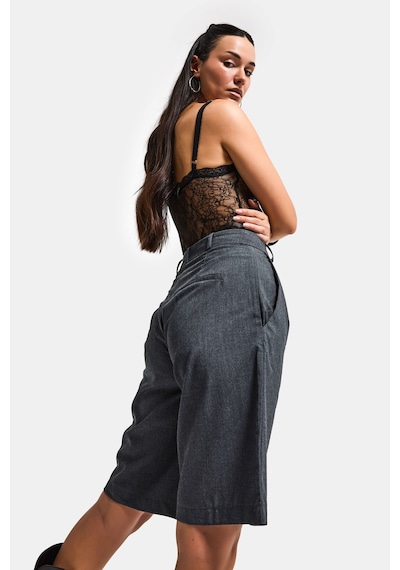 Itsbasic Kadın Antrasit S6 Baggy Fit Maxi Boy Bermuda Şort