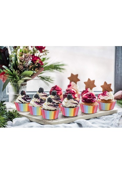 100 Adet Muffin Cupcake Kağıdı, Renkli Kağıt Muffin Kek Kalıbı Ka