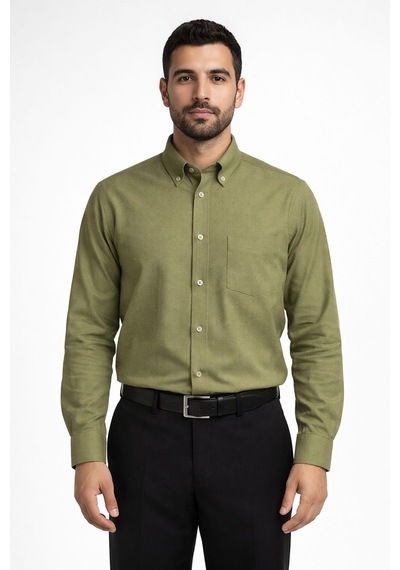 Dormen Uzun Kol Klasik Erkek Regular Fit Gömlek 7607 Yeşil