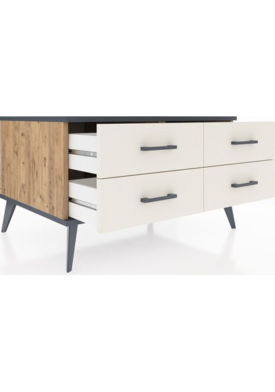 Kronos Şifonyer 4 Raflı 88x59x48 Çam-antrasit/aytaşı Antrasit/aytaşı