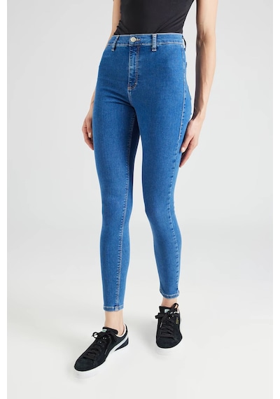 Mid Blue Yüksek Bel Skinny Fit Jean Likralı Cepsiz Tayt Pantolon Çok Renkli