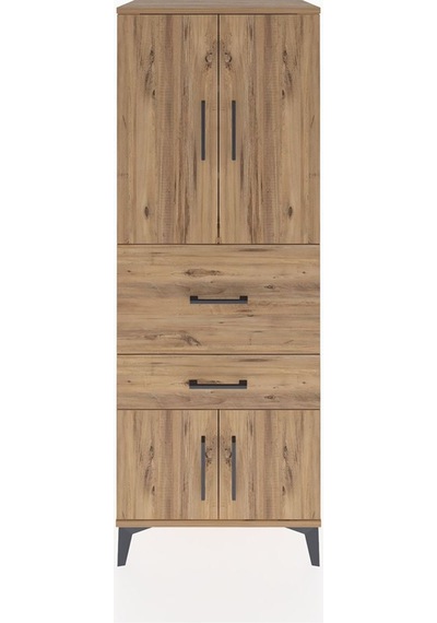 Hyperion Dolap 3 Raflı 2 Çekmeceli 4 Kapaklı 60x44x163 Çam-çam Atlas Çam