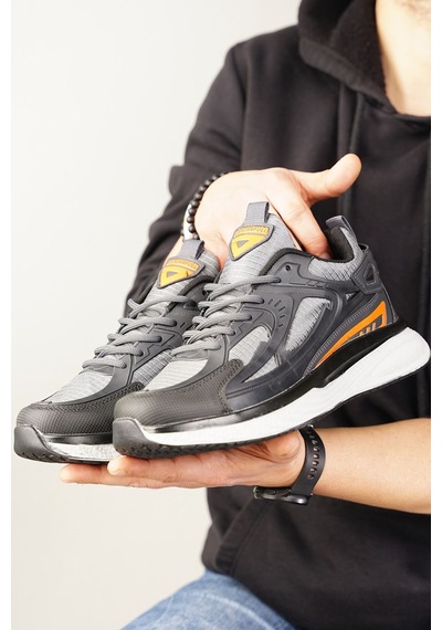 Günlük Erkek Sneaker Fileli Bağcıklı Kalın Tabanlı Rahat Spor Ayakkabı 4267 Füme- Orange- Siyah Günlük Erkek Sneaker Fileli Bağcıklı Kalın Tabanlı Rahat Spor Ayakkabı 4267 Füme- Orange- Siyah