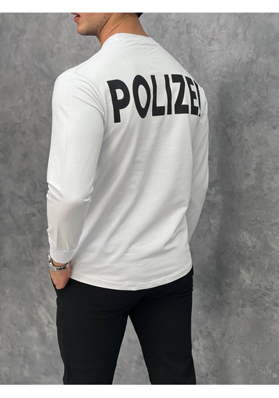Modefendi Yarım Oversize Yazı Detaylı Sweat Beyaz