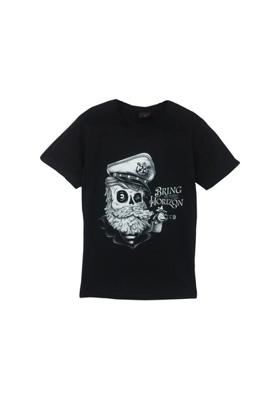 Stoned&Fame Bring Me The Horizon Baskılı Unisex %100 Pamuk Siyah T-shirt SIYAH